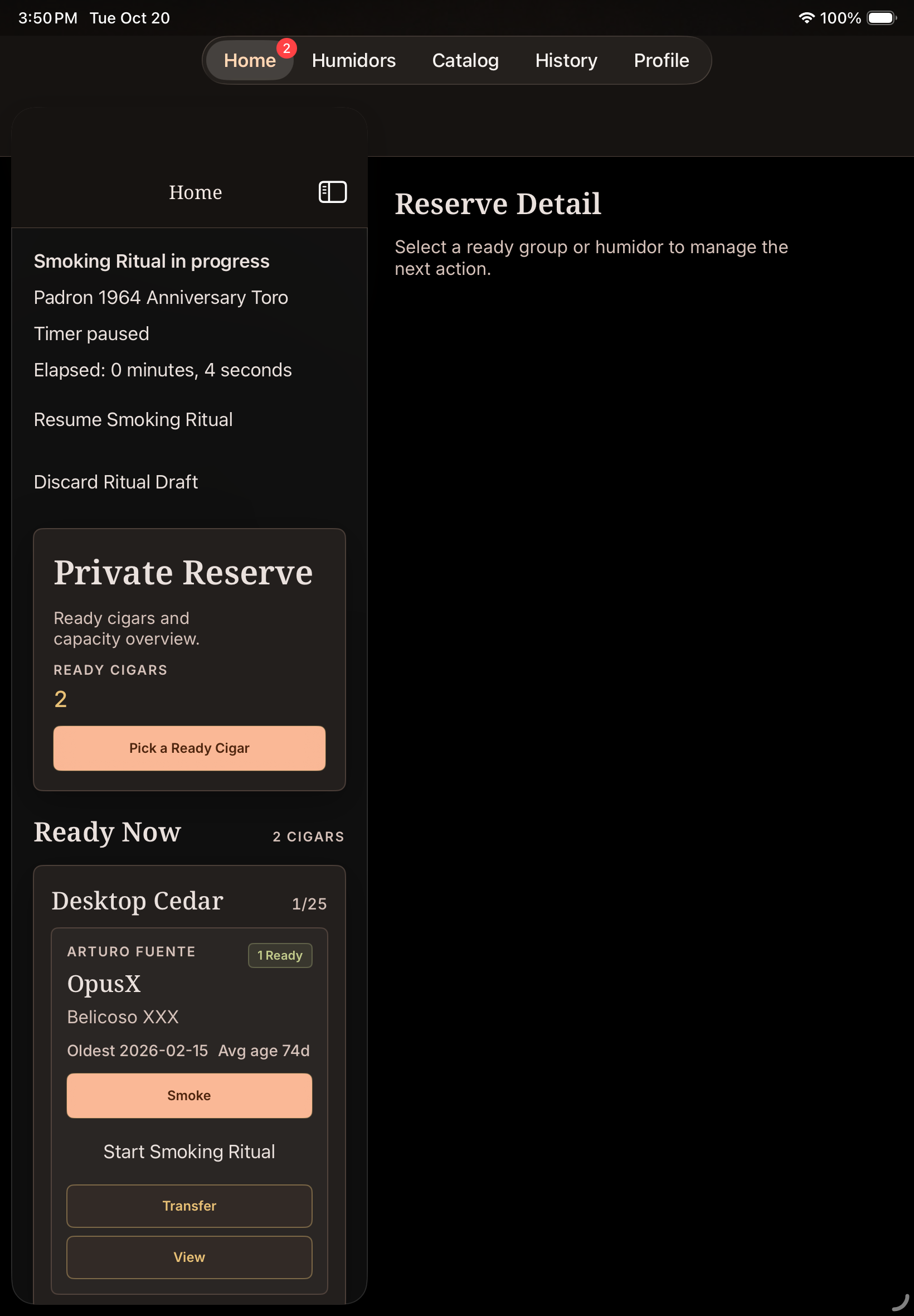 iPad Air 11-inch (M4): A Premium local draft recovery card after reopening the app.